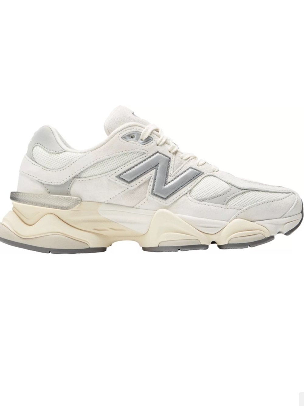 New Balance 9060 Sea Salt Concrete Silver Metallic Sneakers Womens Size 8